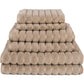 Violet Linen Ribbonette Ribbed Wavy Striped Pattern 6 Piece Towel Set, 2 Bath Towels 2 Hand Towels 2 Bath Towel Sheets