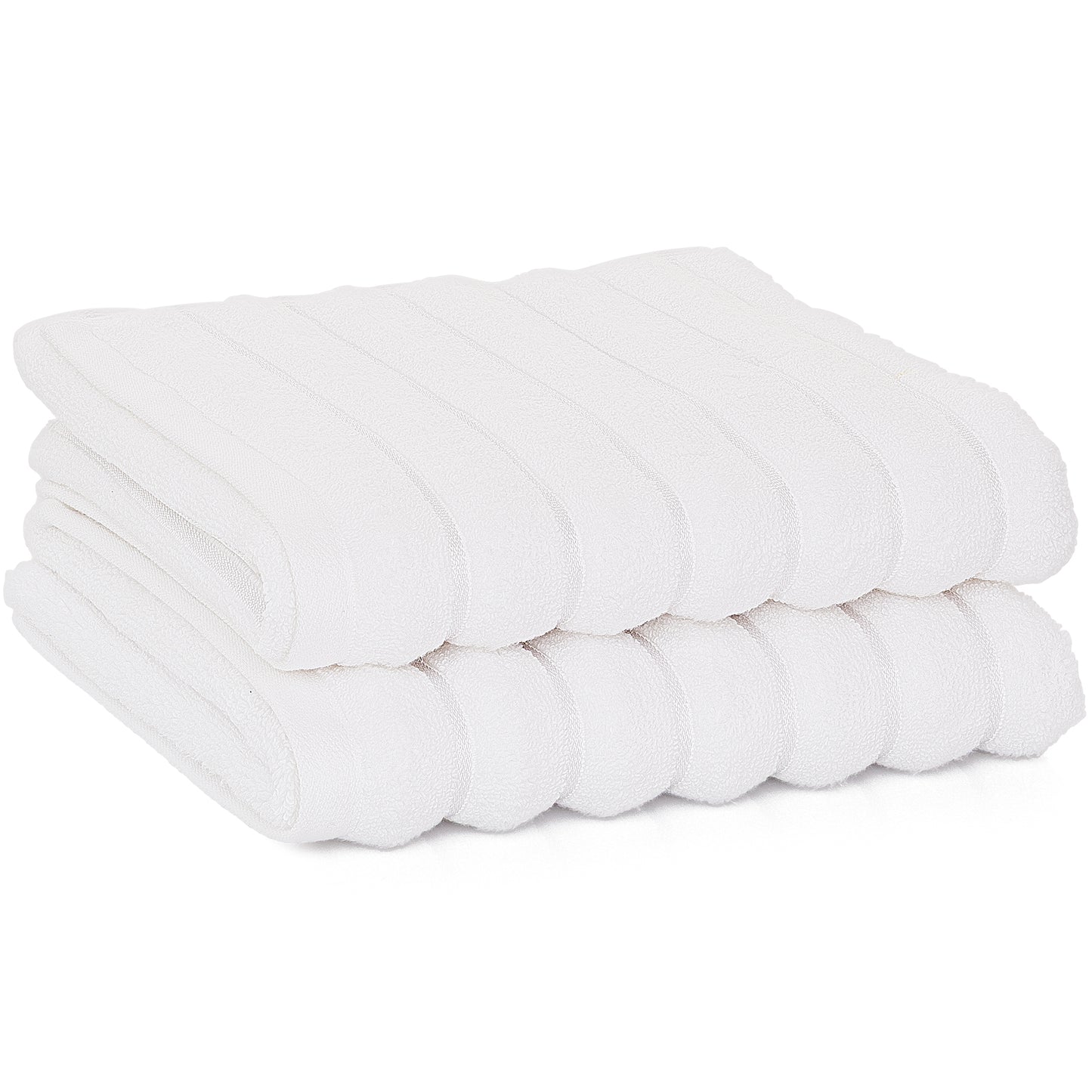 Violet Linen Ribbonette Ribbed Wavy Striped Pattern Hand Towels Set of Two
