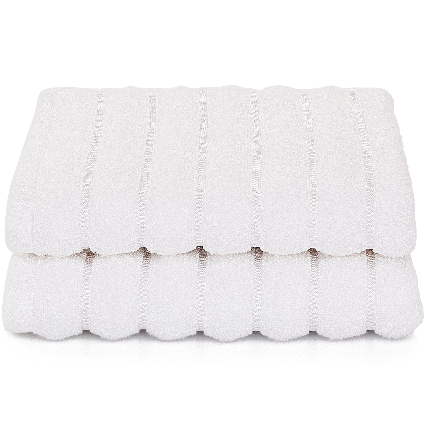 Violet Linen Ribbonette Ribbed Wavy Striped Pattern Hand Towels Set of Two