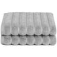 Violet Linen Ribbonette Ribbed Wavy Striped Pattern Hand Towels Set of Two