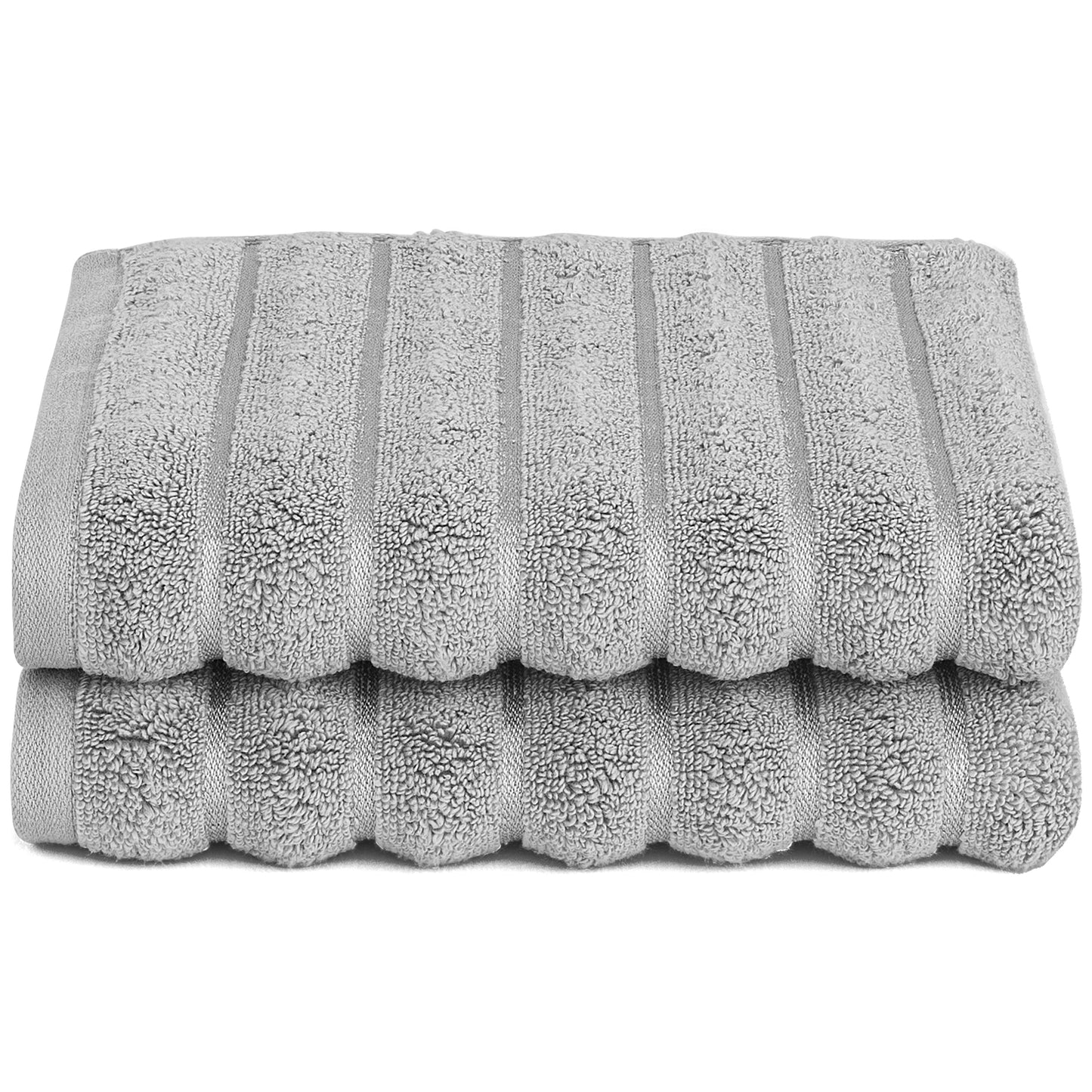 Violet Linen Ribbonette Ribbed Wavy Striped Pattern Hand Towels Set of Two