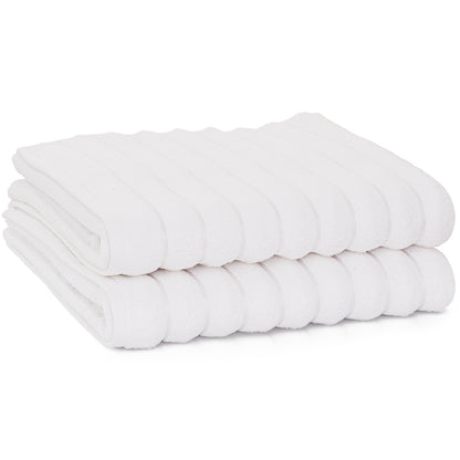 Violet Linen Ribbonette Ribbed Wavy Striped Pattern Bath Towels Set of Two