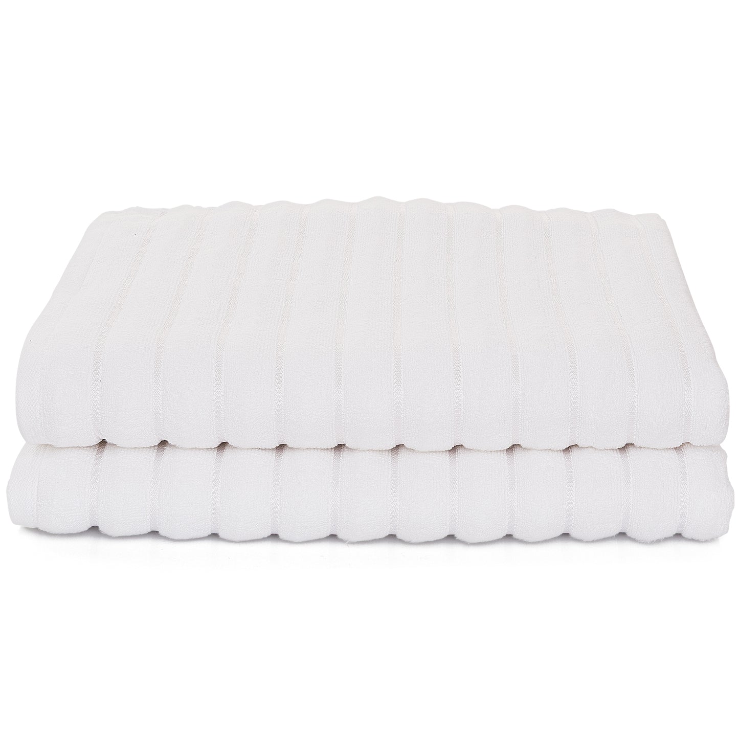Violet Linen Ribbonette Ribbed Wavy Striped Pattern Bath Towel Sheets Set of Two