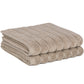 Violet Linen Ribbonette Ribbed Wavy Striped Pattern Hand Towels Set of Two
