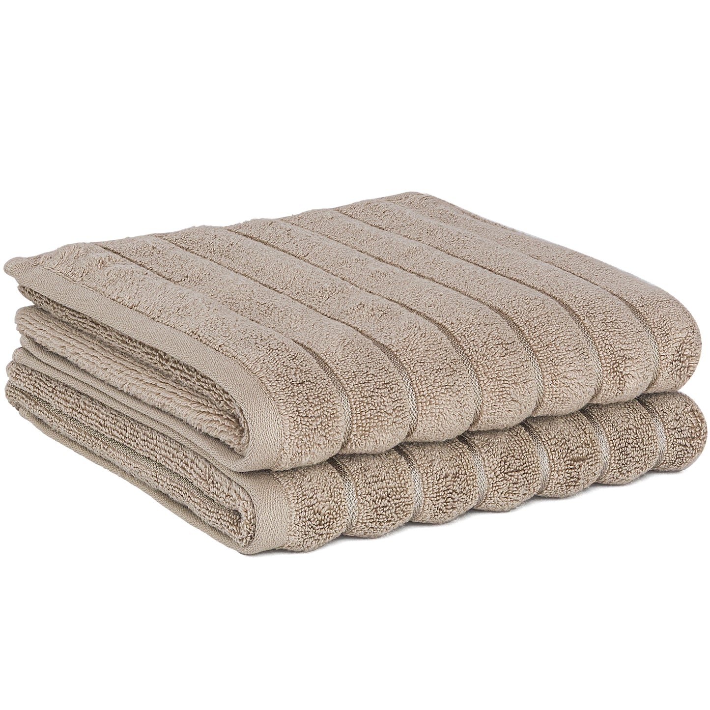 Violet Linen Ribbonette Ribbed Wavy Striped Pattern Hand Towels Set of Two