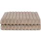 Violet Linen Ribbonette Ribbed Wavy Striped Pattern Bath Towel Sheets Set of Two
