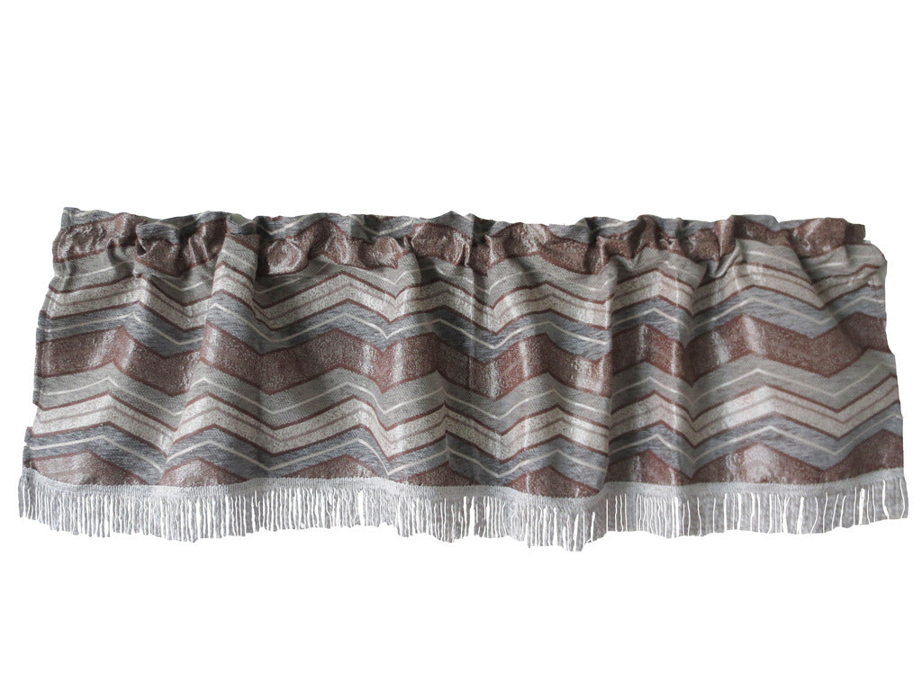 Indiana Chenille Zig Zag Chevron Pattern Decorative Window Treatment Rod Pocket Curtain Straight Valance