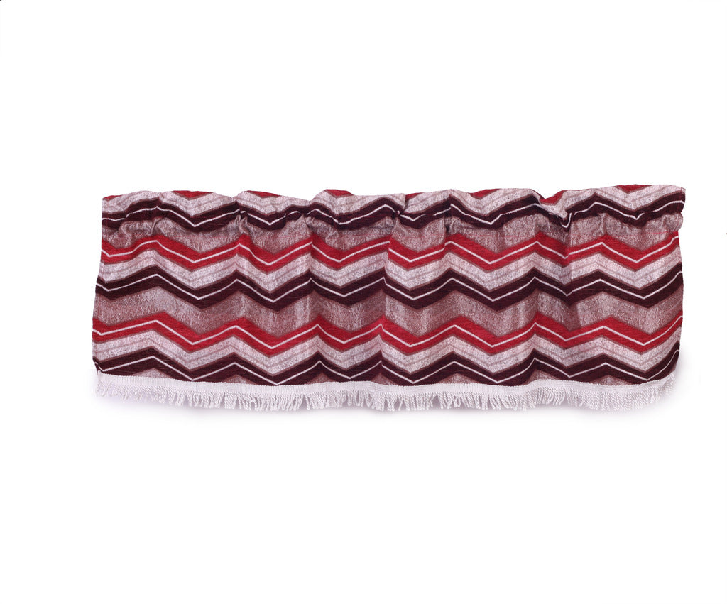 Indiana Chenille Zig Zag Chevron Pattern Decorative Window Treatment Rod Pocket Curtain Straight Valance