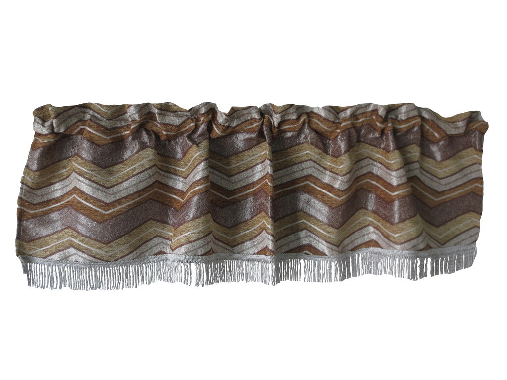 Indiana Chenille Zig Zag Chevron Pattern Decorative Window Treatment Rod Pocket Curtain Straight Valance