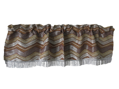 Indiana Chenille Zig Zag Chevron Pattern Decorative Window Treatment Rod Pocket Curtain Straight Valance