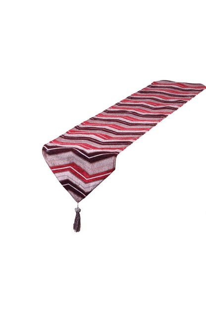 Indiana Chenille Zig Zag Chevron Pattern Decorative Table Runner