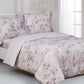 Royalty Pink Breezy Flower cream duvet cover set, close-up of fabric texture