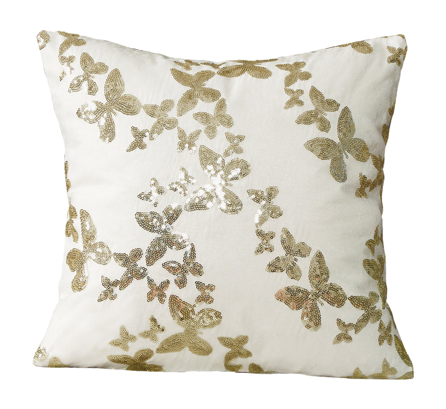 Violet Linen Butterfly Pattern Decorative Accent Throw Pillow