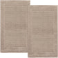 Violet Linen Ribbonette Ribbed Wavy Striped Pattern Bath Mats Set of Two
