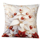 Violet Linen Seasonal Xmas Christmas Holiday Adoring Floral Pattern Decorative Accent Throw Pillow