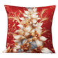 Violet Linen Seasonal Xmas Christmas Holiday Adoring Floral Pattern Decorative Accent Throw Pillow