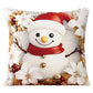 Violet Linen Seasonal Xmas Christmas Holiday Adoring Floral Pattern Decorative Accent Throw Pillow