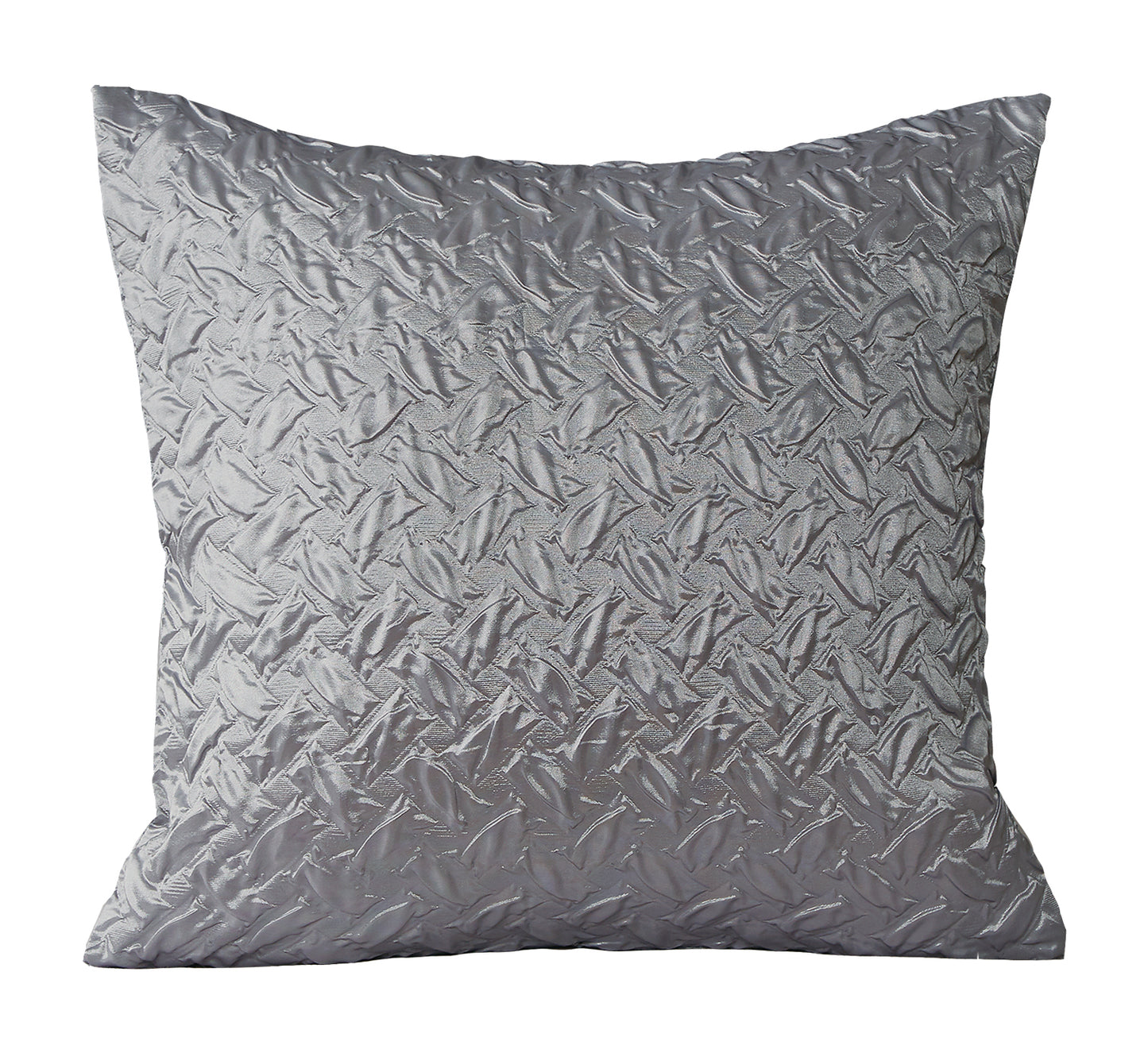 Violet Linen Silky Pleated Pattern Decorative Accent Throw Pillow