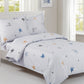 Violet Linen French Stars Planets Patterns Bedding Duvet Cover Set