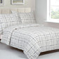 Violet Linen French Hexagon Plaid Pattern Bedding Duvet Cover Set