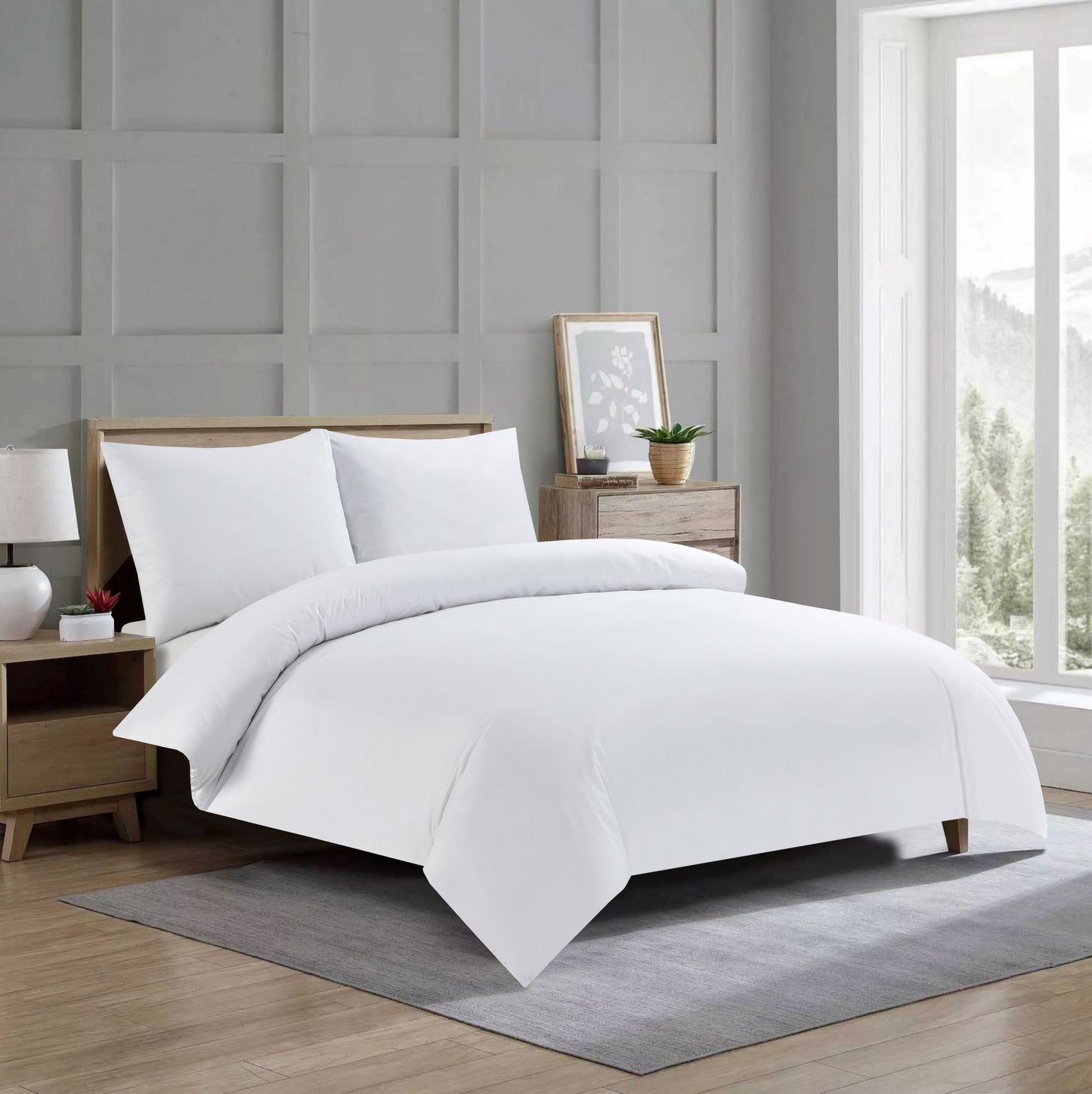 Violet Linen Percale Solid Pattern Bedding Duvet Cover Set