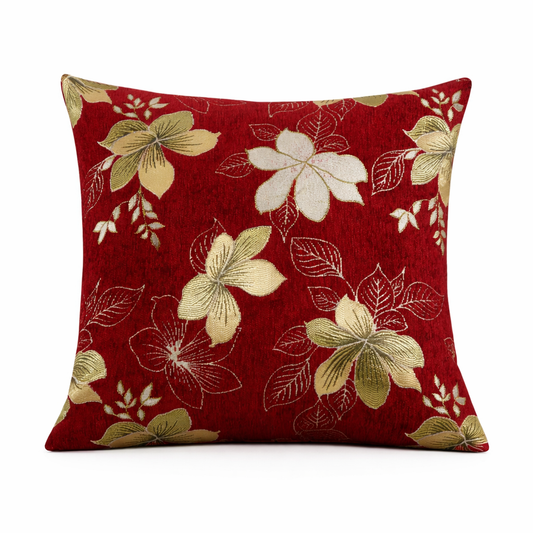 Violet Linen Chenille Boutique Vintage Floral Pattern Decorative Accent Throw Pillow Cover