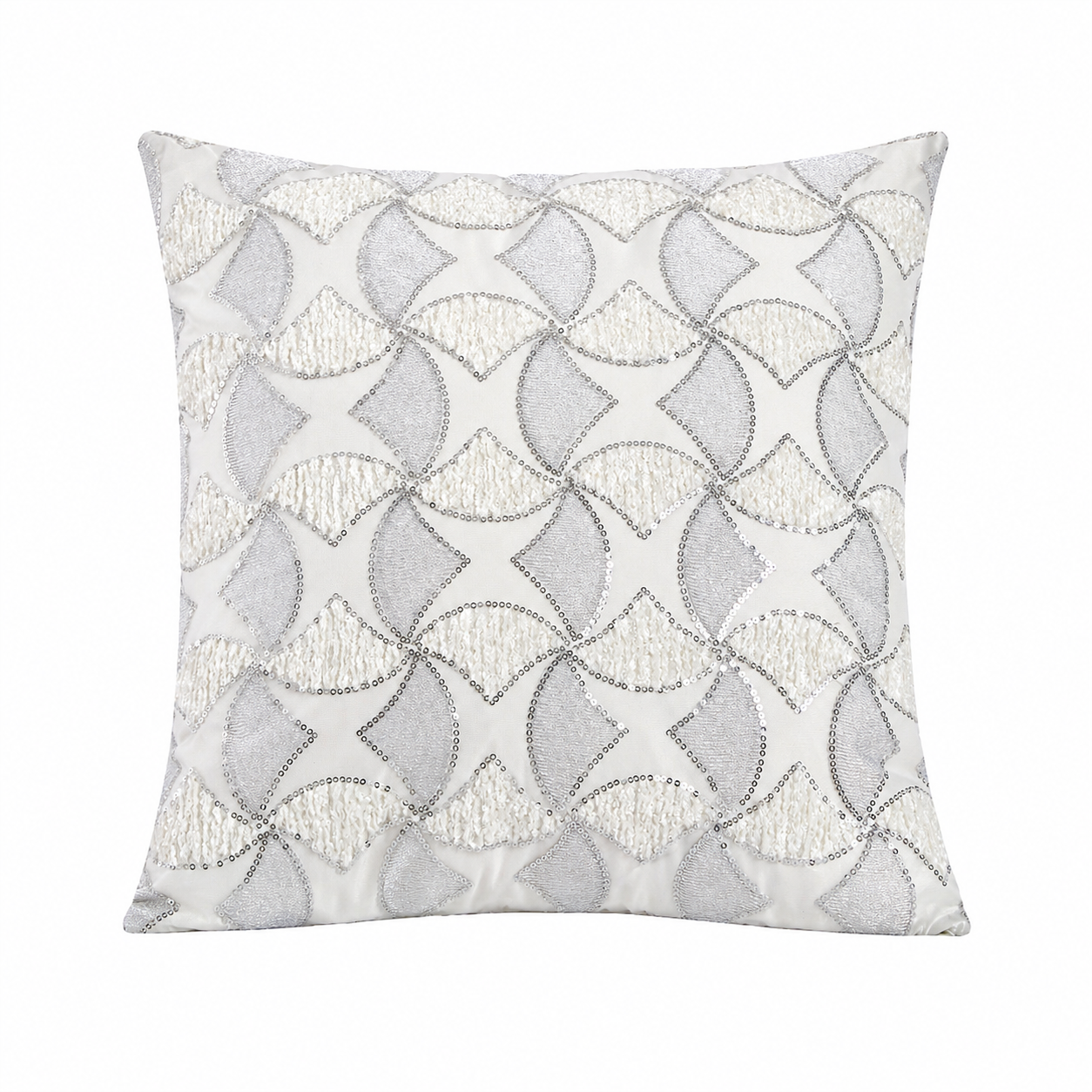 Violet Linen Chenille Lija Geometric Pattern Decorative Accent Throw Pillow Cover