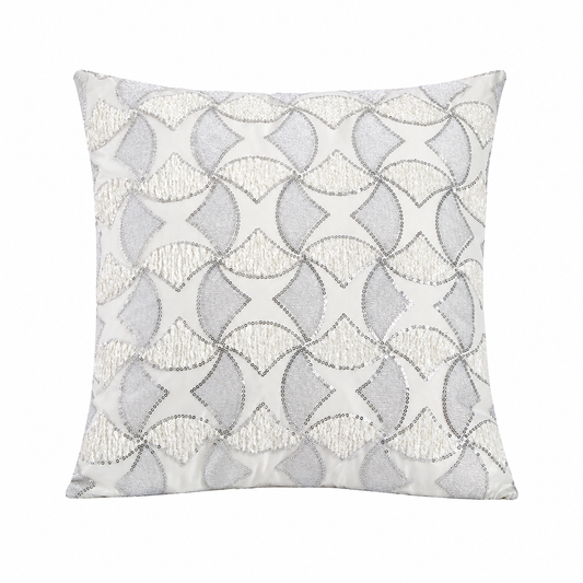 Violet Linen Chenille Lija Geometric Pattern Decorative Accent Throw Pillow Cover
