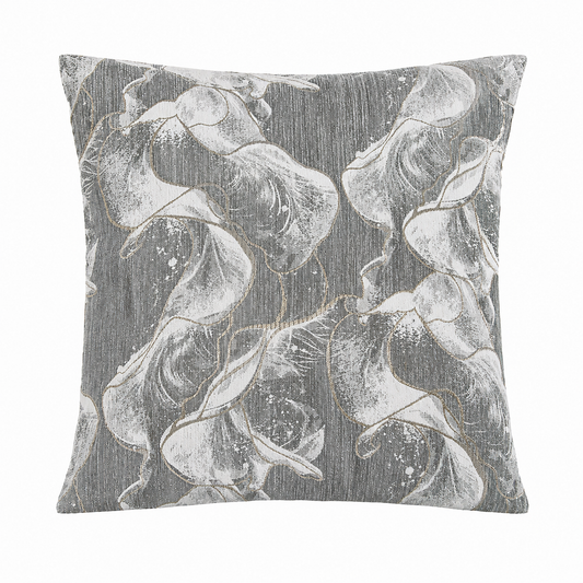 Violet Linen Chenille Candy Abstract Leaf Pattern Decorative Accent Throw Pillow Cover