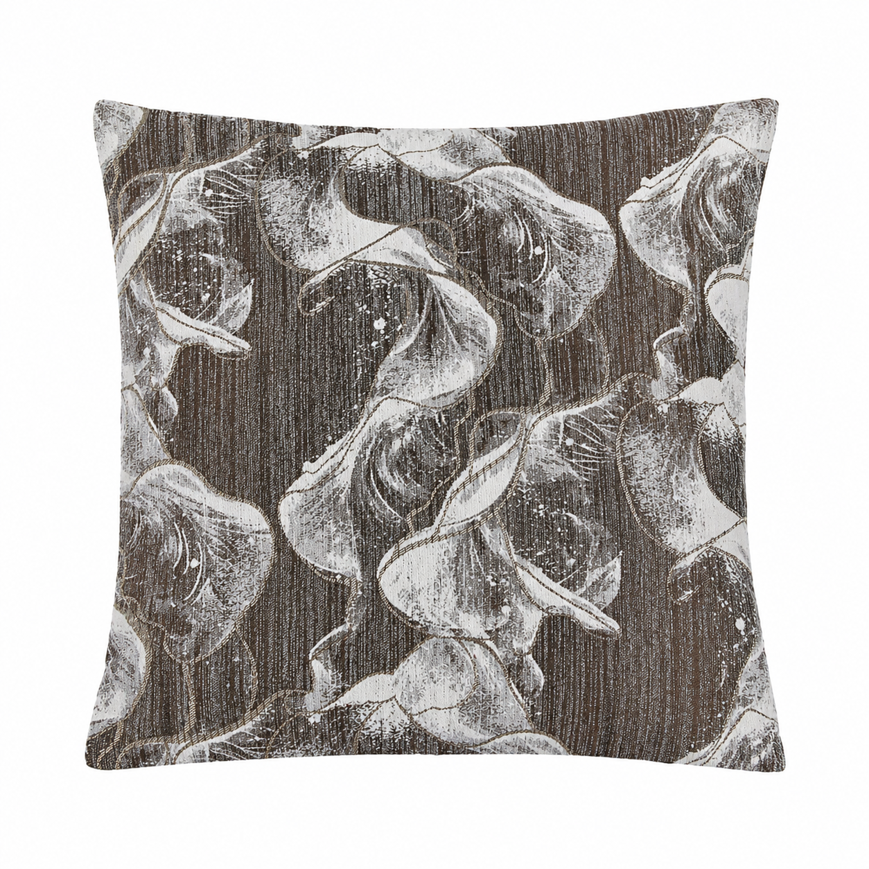 Violet Linen Chenille Candy Abstract Leaf Pattern Decorative Accent Throw Pillow Cover