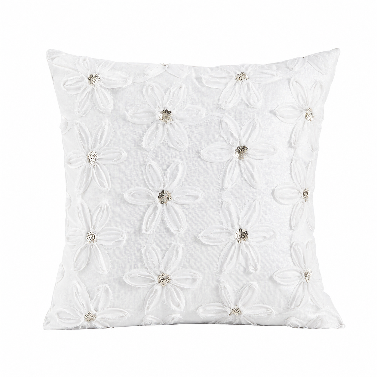 Violet Linen Florance Daisy Floral Pattern Decorative Accent Throw Pillow Cover