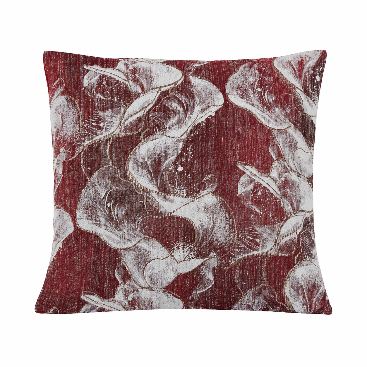 Violet Linen Chenille Candy Abstract Leaf Pattern Decorative Accent Throw Pillow