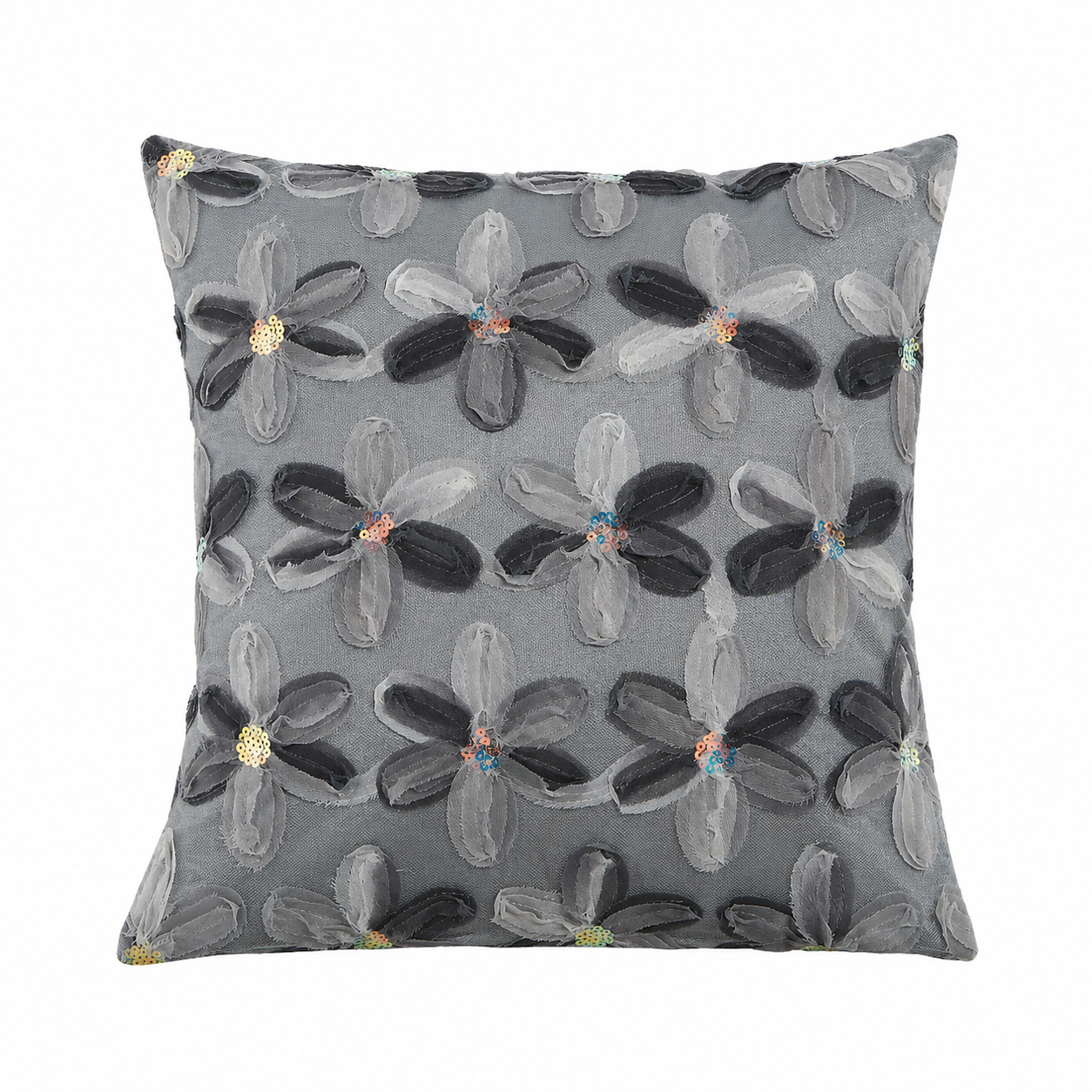 Violet Linen Florance Daisy Floral Pattern Decorative Accent Throw Pillow