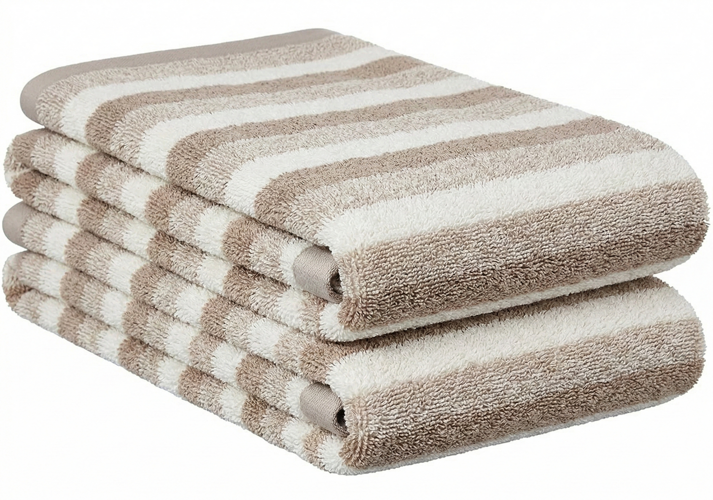 Violet Linen Majestic Stripe Pattern Hand Towels Set of Two