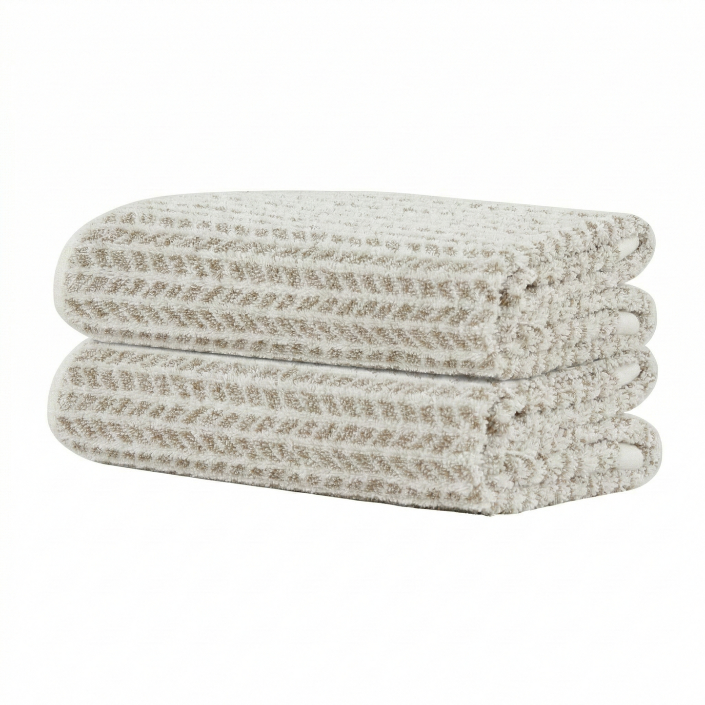 Violet Linen Versailles Herringbone Chevron Leaf Pattern Hand Towels Set of Two