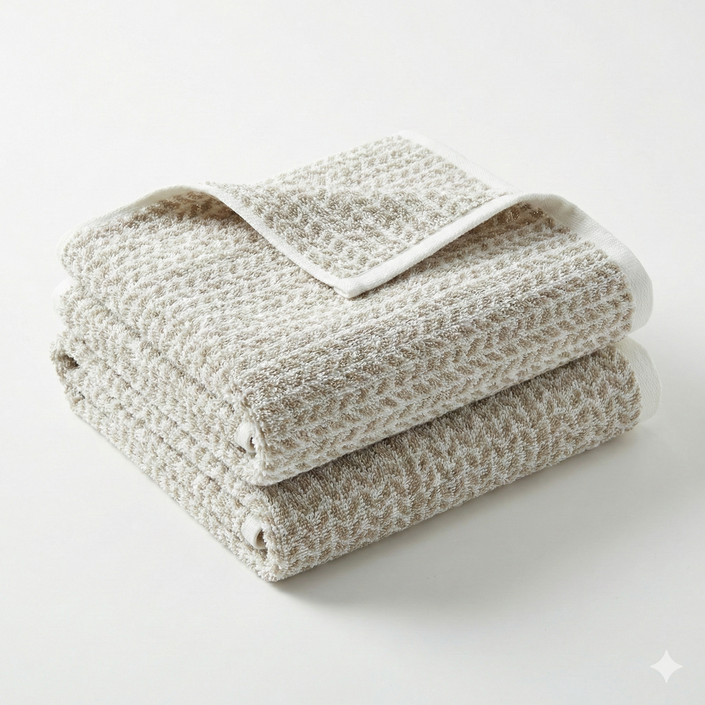 Violet Linen Versailles Herringbone Chevron Leaf Pattern Hand Towels Set of Two