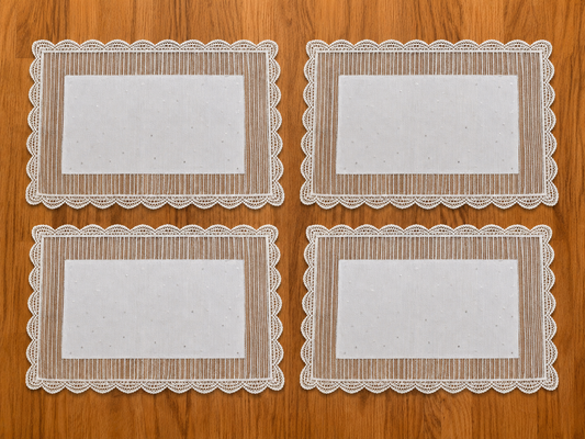 Violet Linen Crown Vintage Rustic Stripe Pattern Decorative Place Mats