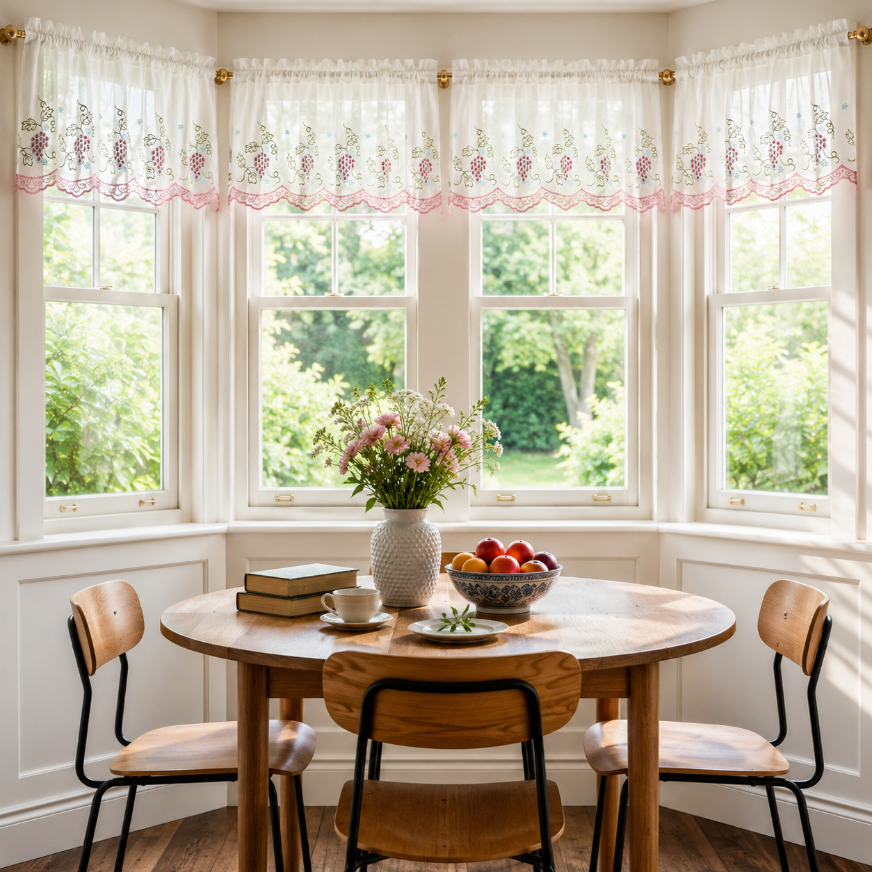 Violet Linen Cabernet Vinyard Grapes Pattern Decorative Window Treatment Rod Pocket Curtain Straight Valance