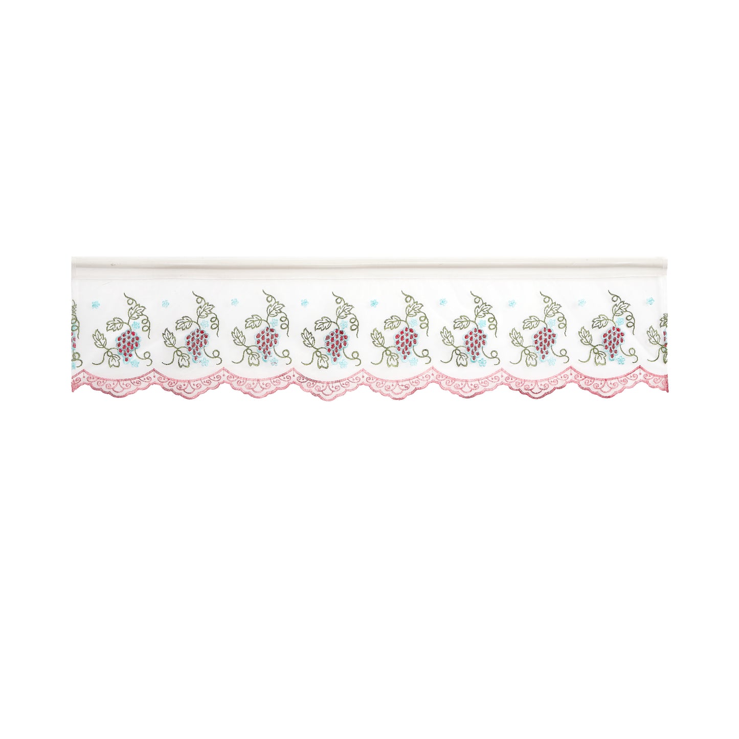 Violet Linen Cabernet Vinyard Grapes Pattern Decorative Window Treatment Rod Pocket Curtain Straight Valance