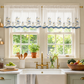 Violet Linen Orchid Blue Floral Pttern Decorative Window Treatment Rod Pocket Curtain Straight Valance