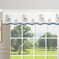 Violet Linen Orchid Blue Floral Pttern Decorative Window Treatment Rod Pocket Curtain Straight Valance