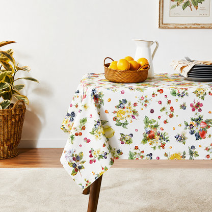 European Floral Botanical Berries Fruits Strawberry Pattern Tablecloths