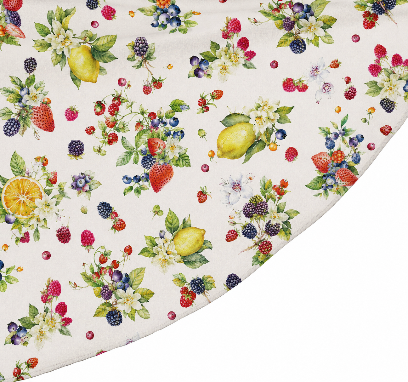 European Floral Botanical Berries Fruits Strawberry Pattern Tablecloths