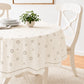 Violet Linen Daisy Eyelet Vintage Cutwork Pattern Tablecloths