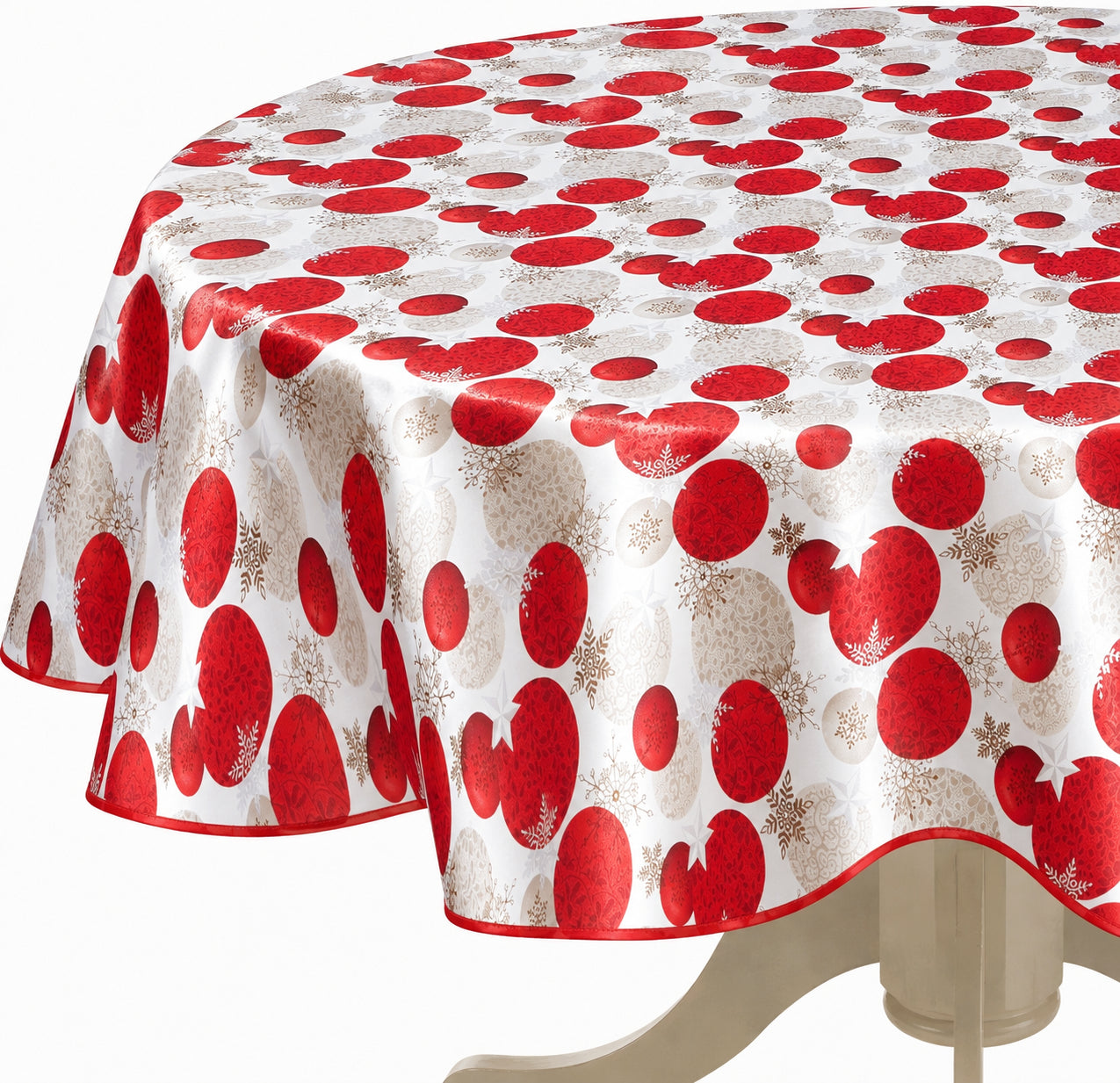 Violet Linen European Seasonal Xmas Christmas Holiday Circular Pattern Tablecloths