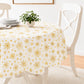 Seasonal Xmas Christmas Holiday European Stars Winter Snowflakes Solid White Pattern Tablecloths