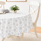 Seasonal Xmas Christmas Holiday European Stars Winter Snowflakes Solid White Pattern Tablecloths