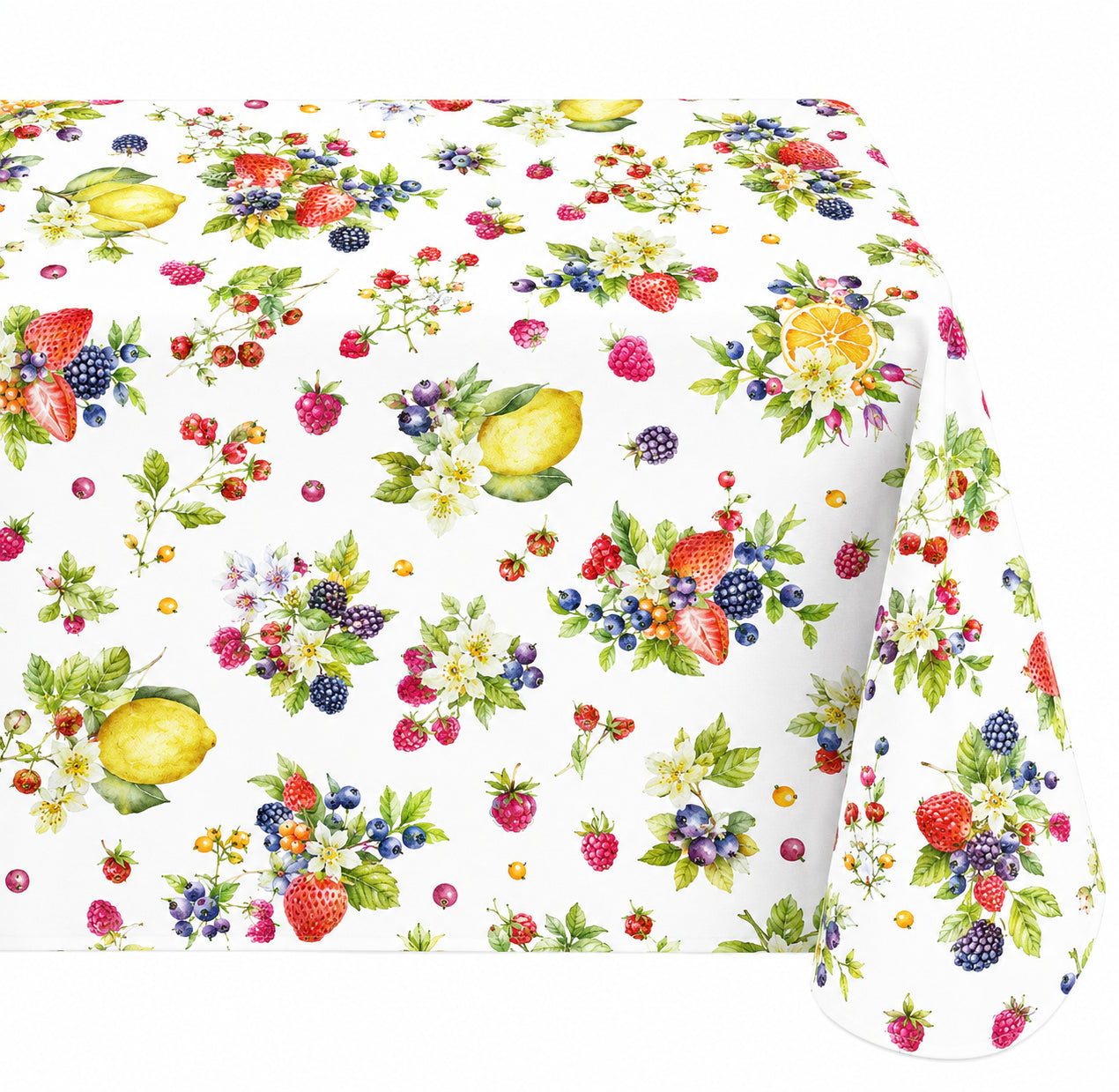 European Floral Botanical Berries Fruits Strawberry Pattern Tablecloths