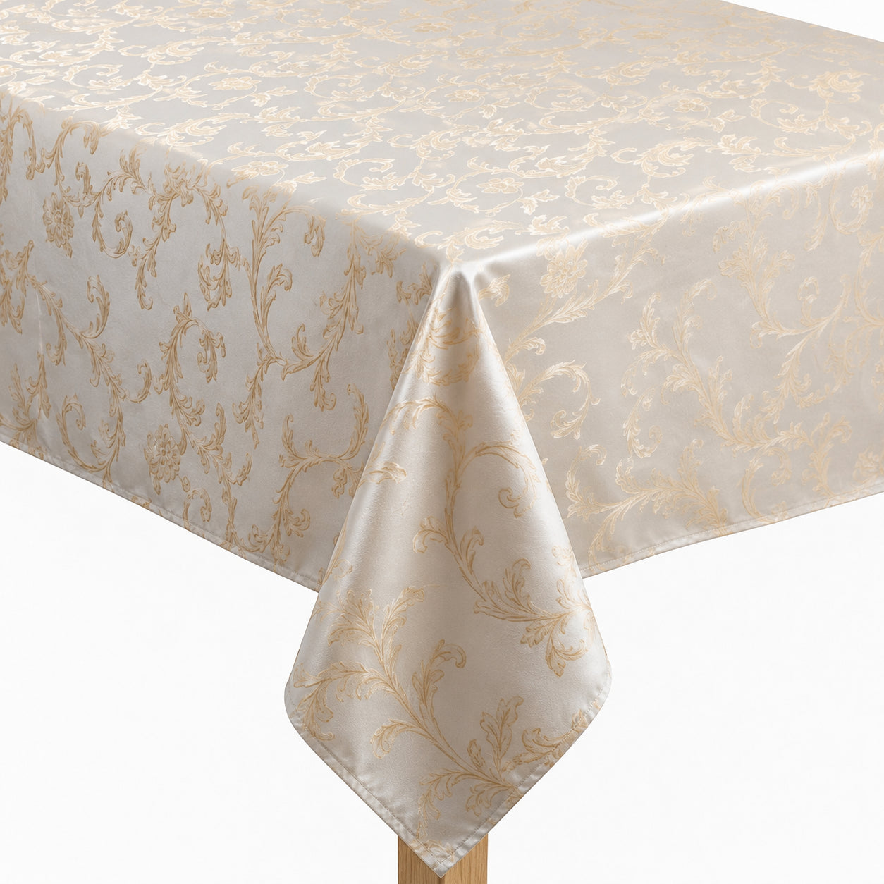 Violet Linen Scroll Floral Pattern Tablecloths