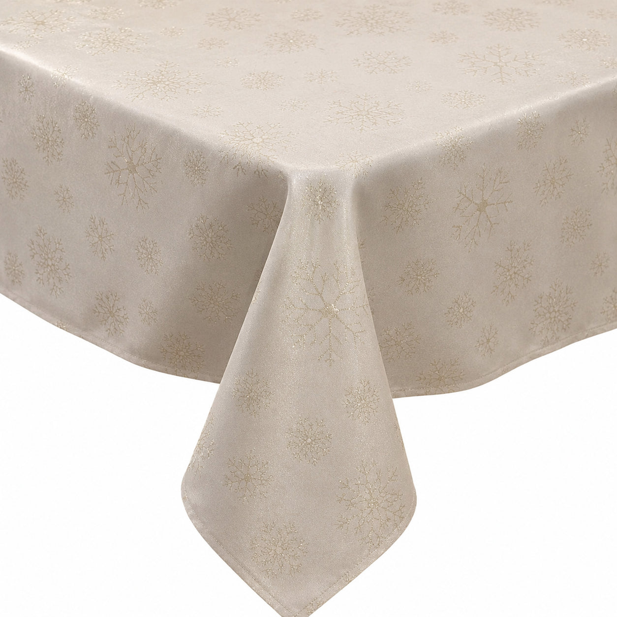 Violet Linen Seasonal Xmas Christmas Holiday Cream Mystique Snowflakes Pattern Tablecloths